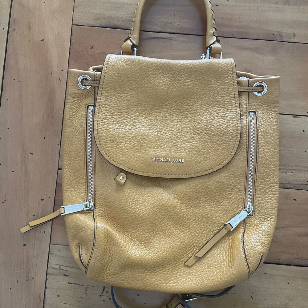 Michael Kors Mustard Leather Backpack